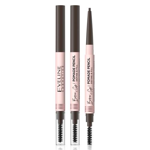 Creion de sprancene Brow & Go Pomade Dark Brown, 4g, Eveline Cosmetics