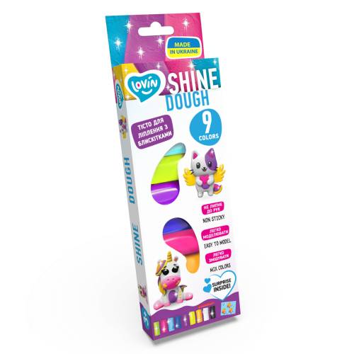 Set plastilina Lovin Shine Dough, 9 x15g, Oktoclay