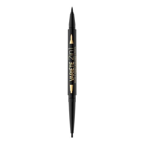 Tus de ochi Variete Double Effect 2in1 Ultra Black, 1 bucata, Eveline Cosmetics