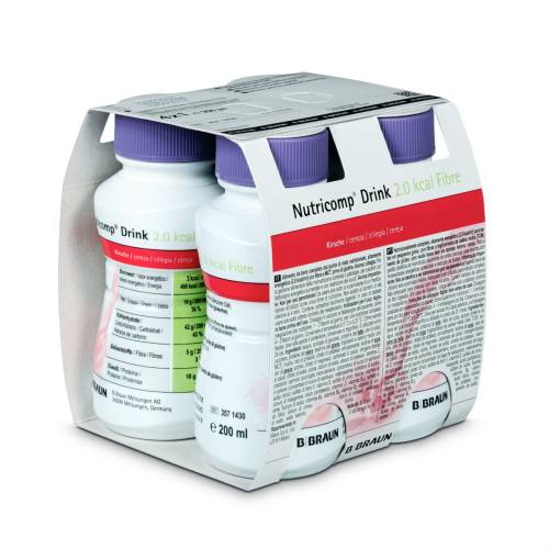 Bautura cu fibre 2Kcal Cirese, 4 x 200ml, Nutricomp