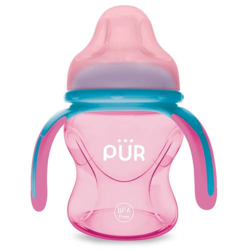 Cana cu prindere multipla +6 luni Roz, 150ml, PUR