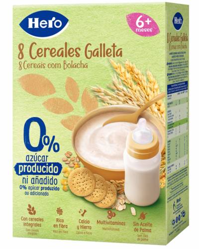 Pudra instant de cereale cu biscuiti +6 luni, 340g, Hero Baby