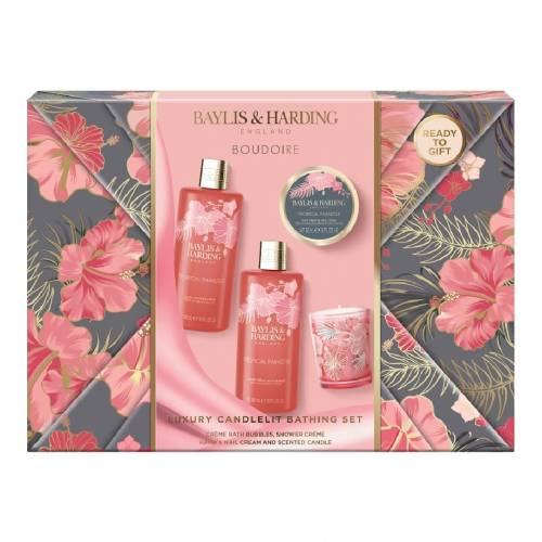 Set pentru ingrijire corporala cu lumânare, Tropical Paradise, 4 piese, Baylis & Harding