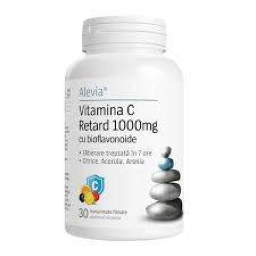 Vitamina C Retard 1000 mg cu bioflavonoide, 30 capsule, Alevia