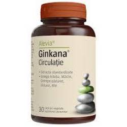 Ginkana Circulatie, contribuie la imbunatatirea circulatiei, 30 capsule vegetale, Alevia