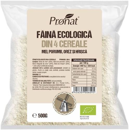 Faina din patru cereale - natural fara gluten, eco-bio, 5 kg, Pronat