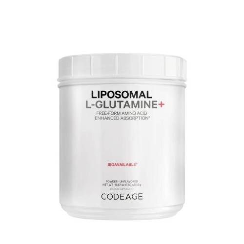 Codeage L-glutamina Lipozomala pulbere - Sustinerea Sanatatii Musculare si Digestive, fara Aroma, 472 g, GNC