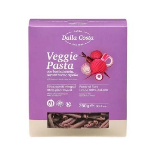 Paste integrale cu sfecla morcov negru si ceapa Strozzapreti, 250g, Dalla Costa