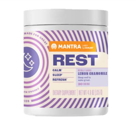 Mantra Rest - Relaxare si Somn odihnitor, aroma de Lamaie si Musetel, 135 g, Zahler - GNC