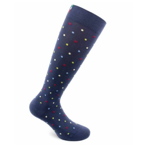 Sosete bumbac pana la genunchi, Fancy Socks, albastru - M