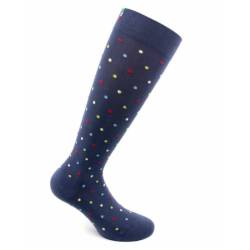 Sosete bumbac pana la genunchi, Fancy Socks, albastru - XL