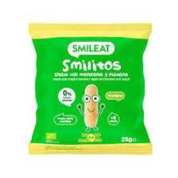 Pufuleti cu ulei de masline, banane si mere, Smilitos, + 8 luni, eco-bio, 25 g, Smileat