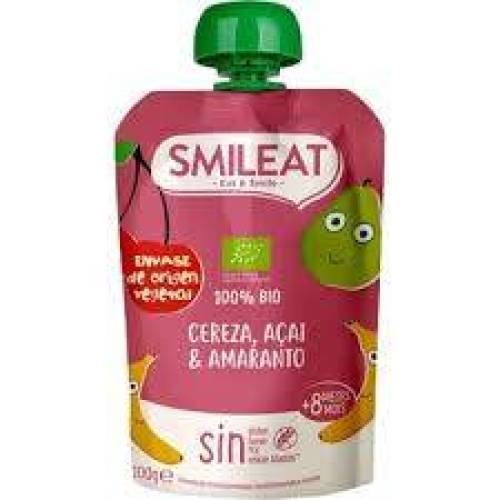 Piure din cirese, acai si amaranth, + 8 luni, eco-bio, 100 g, Smileat