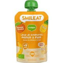 Piure din lapte de migdale, mango si ananas, + 9 luni, 100 g, Smileat