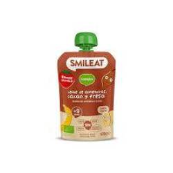 Piure din lapte de migdale, cacao si capsuni, +9 luni, eco-bio, 100 g, Smileat
