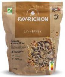 Mix de cereale cu fibre din in si scortisoara, eco-bio, 400 g, Favrichon