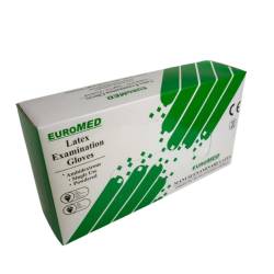 Manusi examinare pudrate din latex, nesterile, marimea L, 100  bucati, Euromed