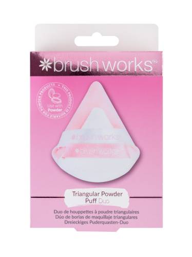 Puf triunghi pentru pudra, 2 bucati, Brushworks