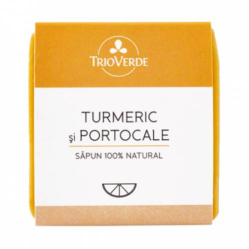 Sapun natural cu turmeric si portocale, 110g - Trio Verde