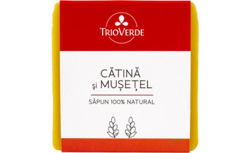 Sapun 100% natural cu Catina si Musetel, 110g - Trio Verde
