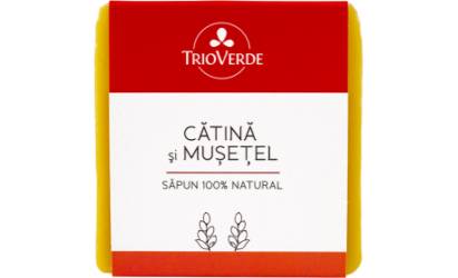 Sapun 100% natural cu Catina si Musetel, 110g - Trio Verde