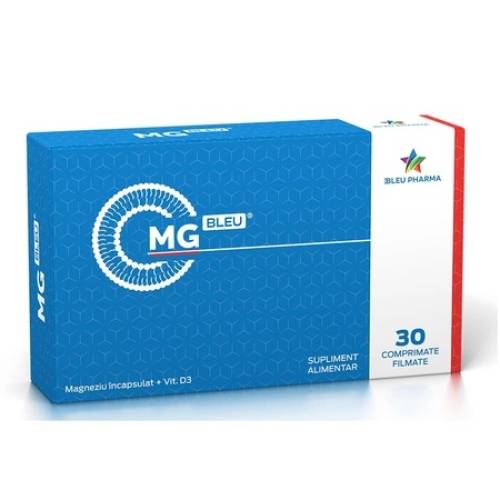 Magneziu incapsulat + Vitamina D3 Bleu – 30 comprimate, Bleu Pharma