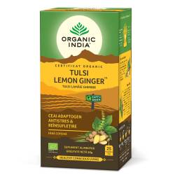 Ceai Bio Tulsi cu lamaie si ghimbir, 25 plicuri, Organic India