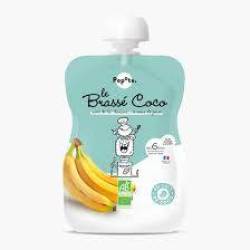 Piure cu 54 % lapte de cocos si banane, + 6 luni, eco-bio, 100 g, Popote