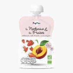 Piure cu 85 % nectarine si 15 % capsuni, + 4 luni, eco-bio, 120 g, Popote