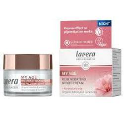Crema de noapte regeneratoare cu hibiscus organic si ceramide, My Age, 50 ml, Lavera