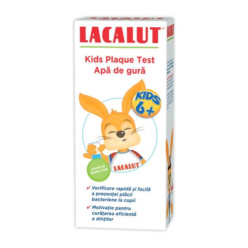 Apa de gura pentru copii peste 6 ani Plaque Test Kids, 300ml, Lacalut