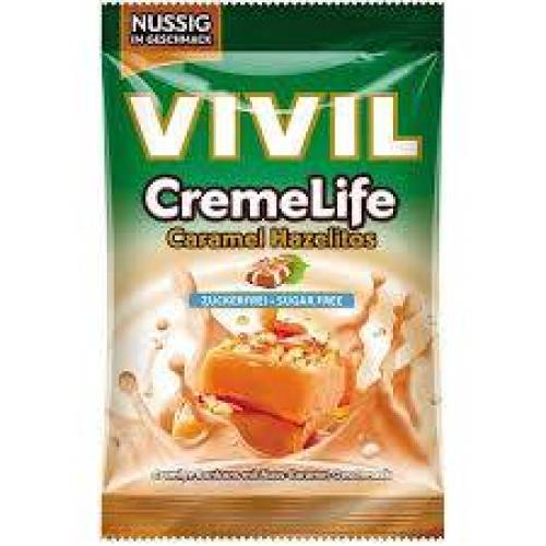 Bomboane Creme Life Classic Alune si Caramel, fara zahar, 90 g, Vivil