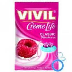 Bomboane Creme Life Classic cu Zmeura, fara zahar, 90 g, Vivil