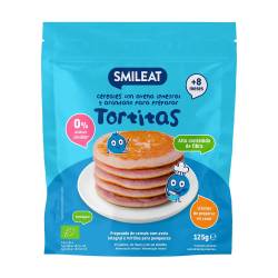 Cereale cu ovaz integral si afine pentru clatite, + 8 luni, 125 g, Smileat
