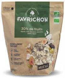 Musli fara zahar traditional cu 30% continut de fructe si nuci, eco-bio, 500 g, Favrichon