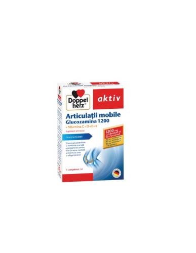 Doppelherz Aktiv Glucozamina 1200mg + Vitamina C + D + E + K 30cpr, Doppelherz
