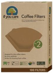 Filtre de cafea marimea 2, nealbite, fara clor, compostabile, 100 bucati, If You Care