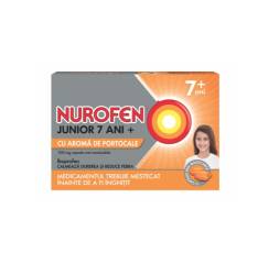 Nurofen Junior 7ani+ 100mg capsule moi masticabile aroma de portocale 12cpr 24 comprimate
