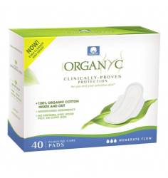 Absorbante intime din bumbac organic pentru zi, 40 bucati, Organyc
