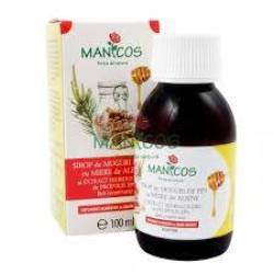 Sirop de muguri de pin cu miere si propolis, 100 ml, Manicos