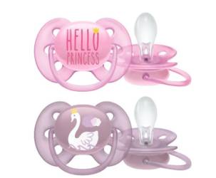 AVENT Suzeta ultra soft deco 6-18L fete-Hello- x2buc SCF223/02