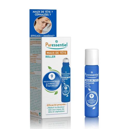 Roll-on pentru dureri de cap cu uleiuri esentiale, 5ml, Puressentiel