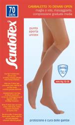 Scudotex 824 Ciorapi medicali genunchi, varf deschis, compresie medie 70 DEN, Daino, marimea 5-XL