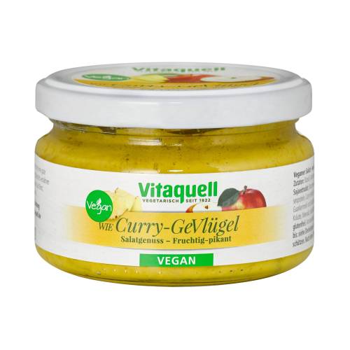 Salata Curry cu proteina din soia, mere si ananas, 180 g, Vitaquell