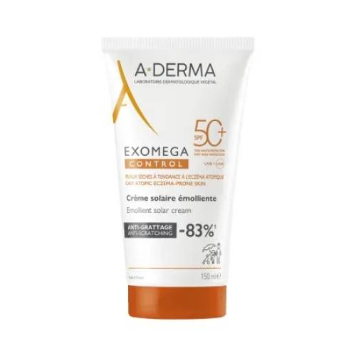 Crema emolienta cu protectie solara SPF50+ Exomega Control – 150 ml, ADerma