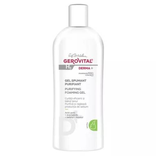 Gel spumant purifiant pentru ten gras H3 Derma+ – 200 ml, Gerovital