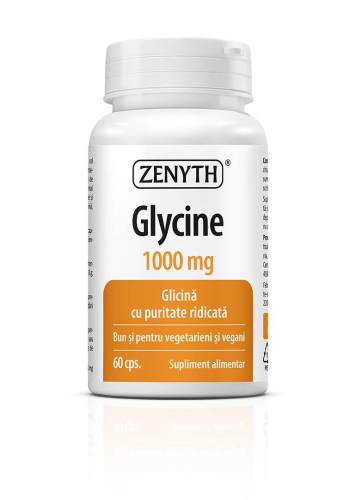 Glycine, relaxarea sistemului nervos, 1000 mg, 60 capsule, Zenyth