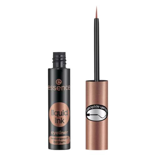 Tus de ochi rezistent la apa Liquid Ink, 02 Brown, 3 ml, Essence