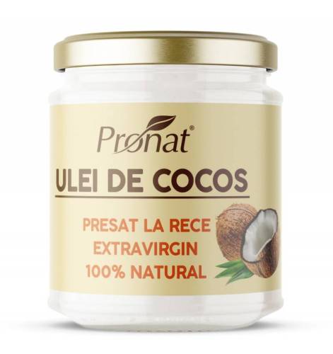 Ulei de cocos extravirgin presat la rece, 200 ml, Pronat
