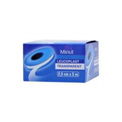 Leucoplast plastic transparent , 2.5 cm x 5 m, Minut